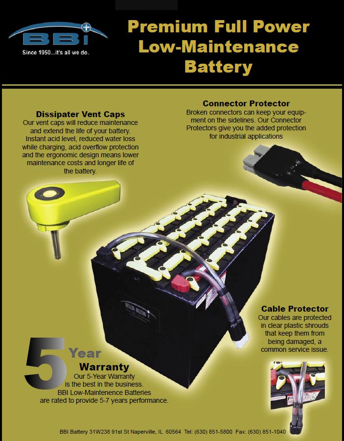BBI Premium Full Power Low-Maintenance Battery
